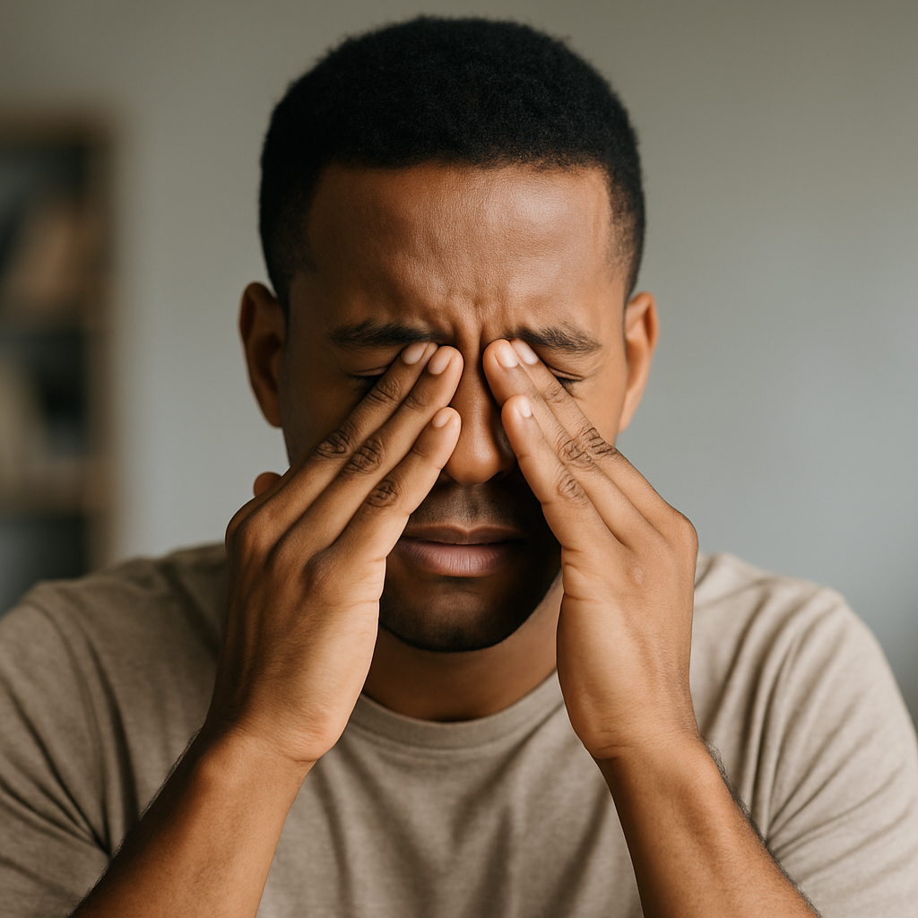 Person struggling with vision loss