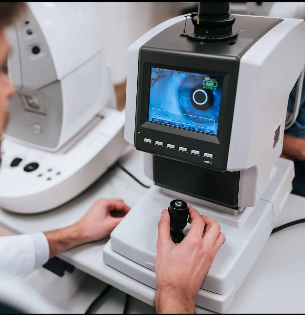 Comprehensive eye examination with advanced diagnostic equipment